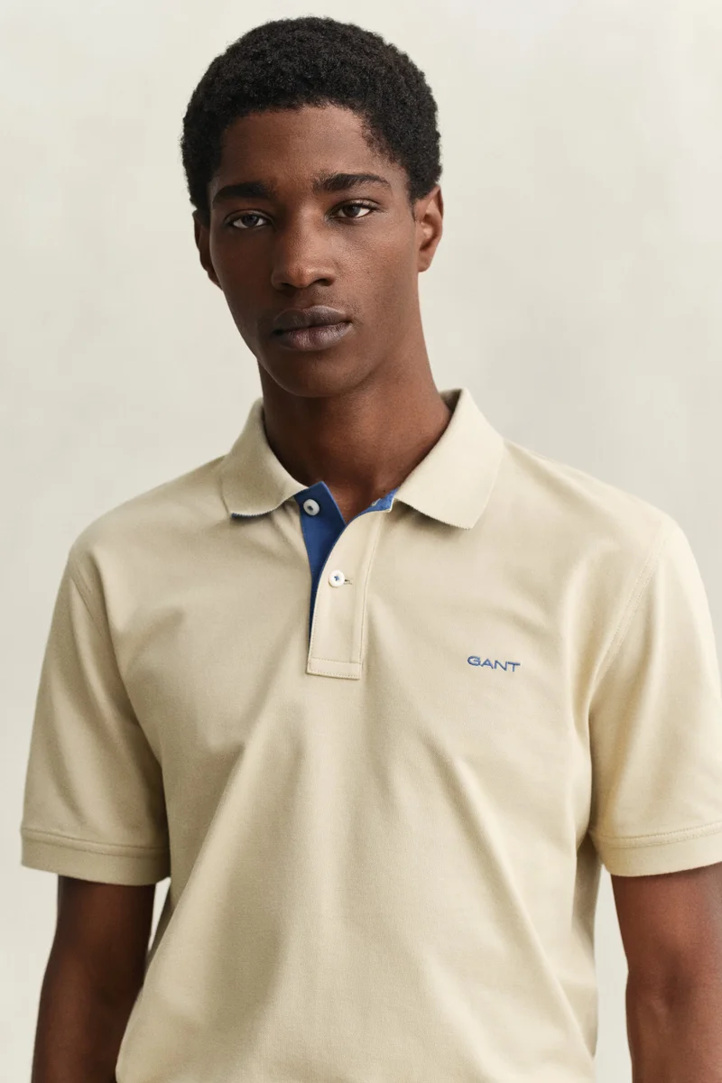 غانت Regular Contrast Pique Short SleevePolo